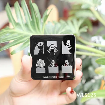 

6*6cm Square WuLuShang Nail Stamping Plates Lace Flower Nail Art Stamp Template Image Plate Stencils Tools