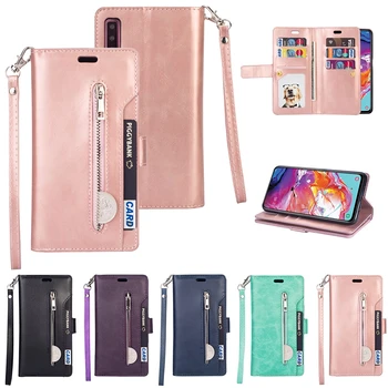 

Luxury Leather Wallet Case For Samsung Galaxy A71 A70 A51 A50 A40 A30 A20 A10 Cover J4 J6 Plus A5 A6 A7 A8 2018 Flip Phone Bag