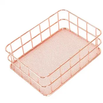 

Storage basket kitchen bathroom cosmetics storage bag universal storage rack simple design cabinet storage rack - rose gold