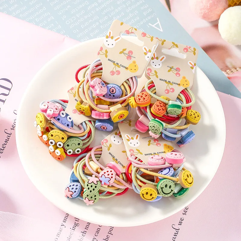 

10 pcs girls elastic Lovely hair bands Hair Rope with fruir Princess Hair Ties Girls Hair Accessories for Baby Children Hairwear
