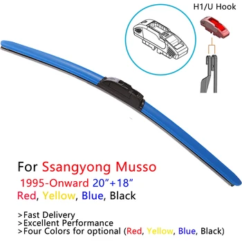 

HESITE Colorful Front Wiper Blades For Ssangyong Musso Sports Car Accessories Korea 1998 2004 2020 Black Blue Red Colours Wipers