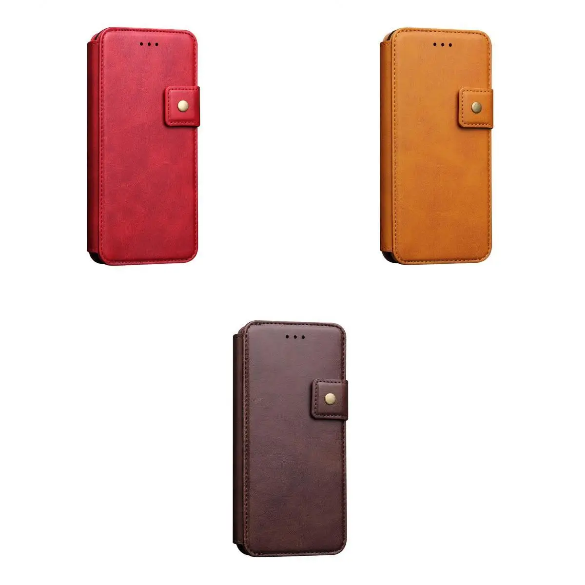 IPhone Case Mobile Phone Shell Protective Cover Protector Brown+Red+Yellow