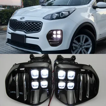 

High Power 6000K White 4-Projector-LED Daytime Running Lights DRL Fog Lamps Upgrade Kit For Kia Sportage KX5 2016-2019