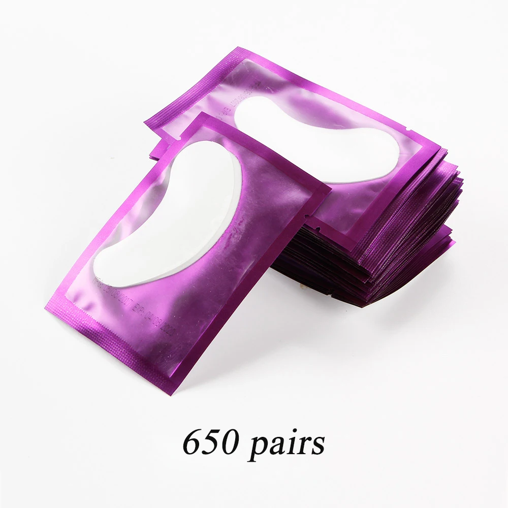 Purple Whosale 650pairs Eye Patches Gel Patch Grafting Eyelash Under Eye Pads Lash Eyelash Extension Pillow Sticker Wraps Make Up Tools - Цвет: Purple