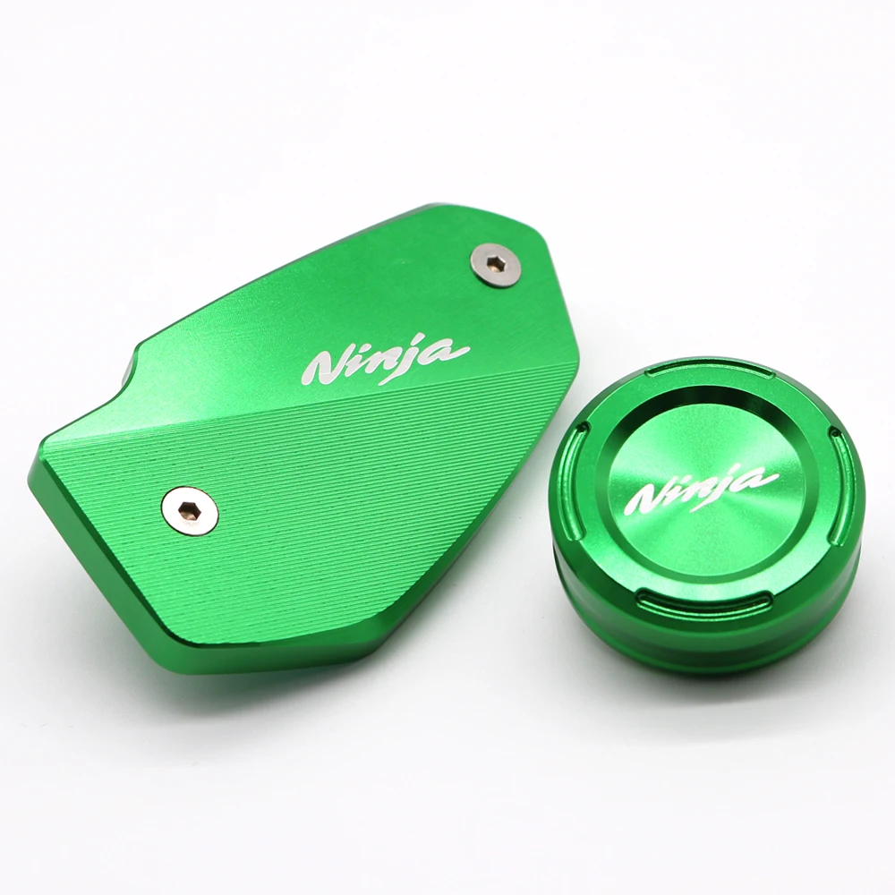 

CNC Front Rear Brake Fluid Reservoir Cap For Kawasaki Ninja 650 2017-2019 Master Cylinder Reservoir Cover