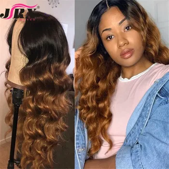 

Loose Deep Wave Brazilian Human Hair Wigs Preplucked Glueless Bleached Knots Remy Hair Free Part Wigs Ombre Wig