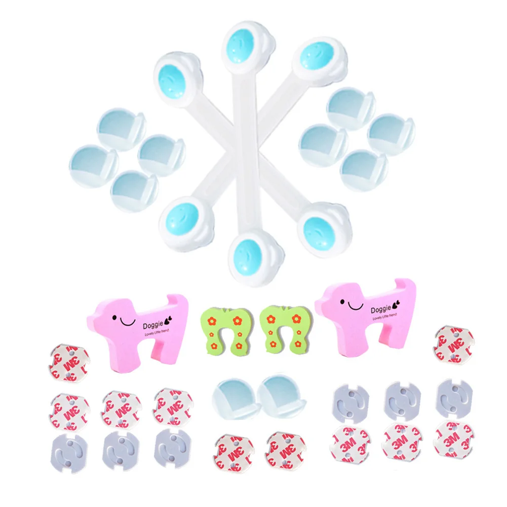 

1set 33/36/38pcs Child Safety Locks Set Cabinet Lock Protection Power Plug Cover Baby Security Socket Drawer Latches Suit #10