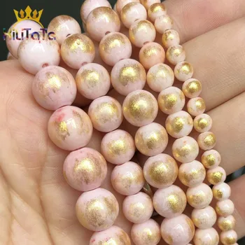 

4 6 8 10mm Light Pink Lapis Lazuli Jades Beads Natural Loose Spacer Stone Beads For DIY Jewelry Making Bracelet Accessories 15''
