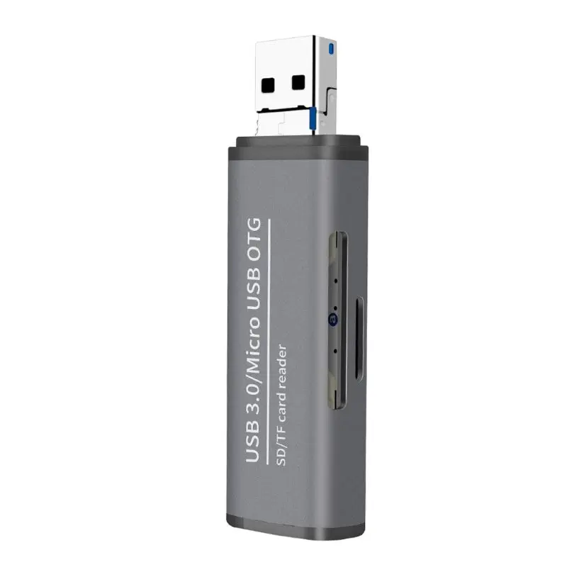 Металлический 2в1 USB3.0/Micro USB для SD/Micro SD карт памяти адаптер для MacBook samsung huawei ПК ноутбук мобильный телефон планшет