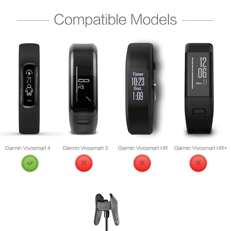 Smart band USB зарядное устройство для Garmin Vivosmart 4 умный кабель для зарядки браслета клипса для кабеля зарядное устройство Сменное зарядное устройство 1 м/3,3 фута