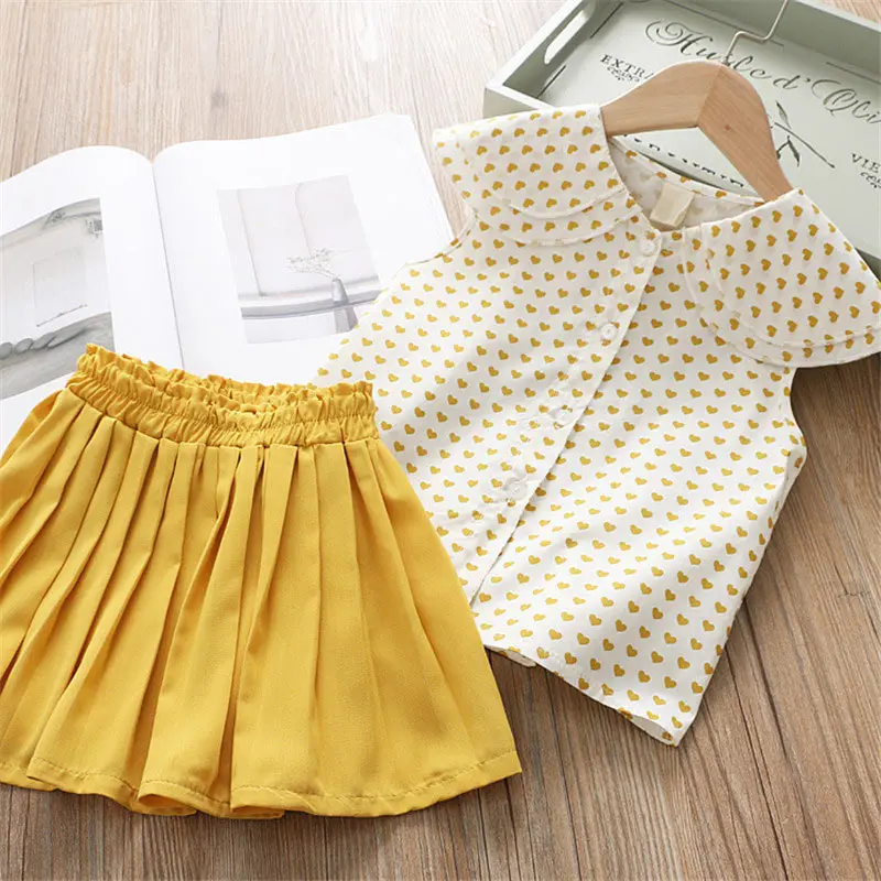 Bear leader/комплекты одежды для девочек г. Модные летние комплекты одежды для детей милая футболка+ платье с принтом куклы Одежда для девочек из 2 предметов - Цвет: AH026 yellow