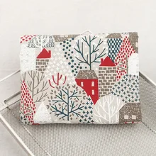 Качественный хлопок льняная ткань лес город печать tissu диван занавеска скатерть скандинавский ветер декоративный фон DIY материал