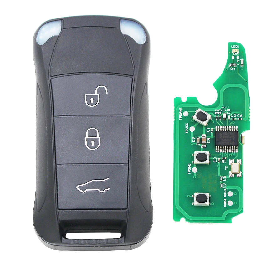 3 кнопки дистанционного ключа Fob 315 MHZ/433 MHZ для Porsche Cayenne 2004-2012 ID46 чип Uncut blade
