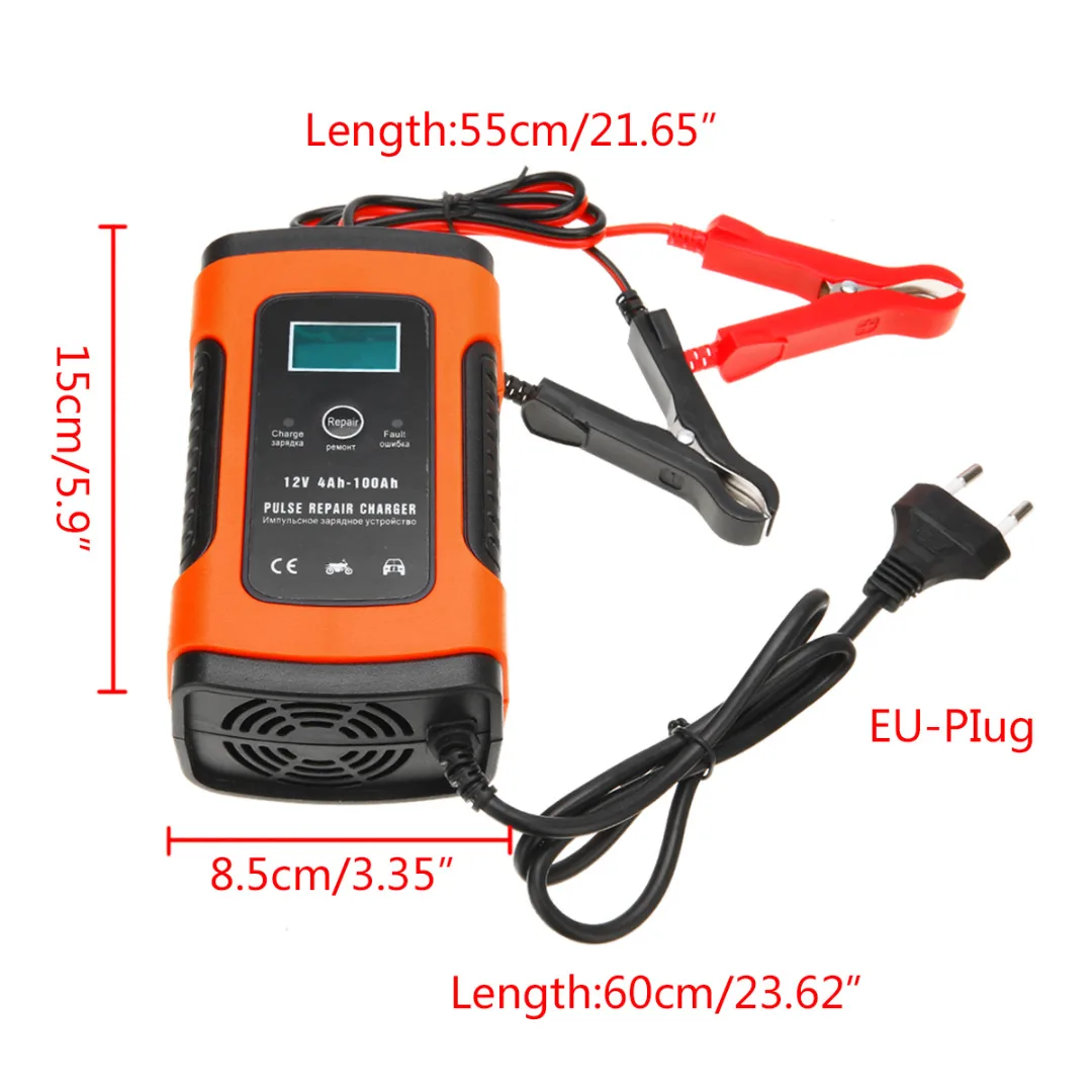 12V 5A автомобиля Батарея Зарядное устройство US EU Plug умные Аккумуляторы для ремонта Зарядное устройство для автомобиля мотоцикла AGM гель мокрый свинцово-кислотный Батарея
