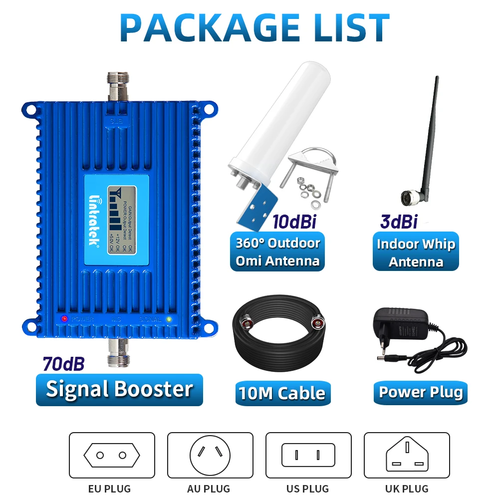 린트라텍 LTE B28 700 4G 신호 증폭기 2G 3G CDMA B5 850 GSM 900 리피터 2600mhz B7 셀룰러 부스터 오미 안테나 풀 키트