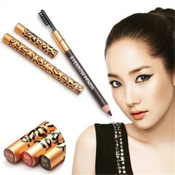 

1 PCS Leopard Eyebrow Pencil Waterproof Longlasting Make Up Tool Maquiagem Eyebrow Pencil & Brush Eye Brow Eyel Makeup Tools