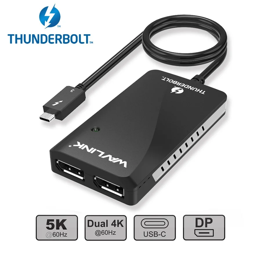 Thunderbolt 3 адаптер двойной HDMI дисплей адаптер сплиттер Тип C usb C концентратор 40 Гбит/с 4K Дисплей порт HDMI 1080P видео сплиттер концентратор - Цвет: Dual DisplayPort