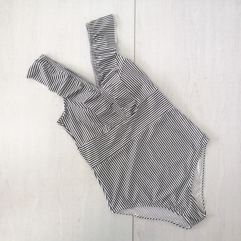 Women Swimwear Lace Deep V One Piece Swimsuit Sexy Beach Wear Stripe Swimming Suit For Women Bathing Suit Brazilian Swimwear
