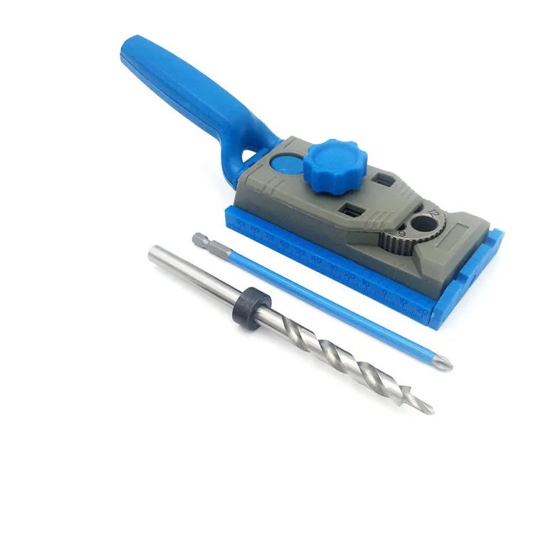 

New Style with Measuring Marking Inclined Hole Locator Blue Plastic Woodworking Punched Locator Set