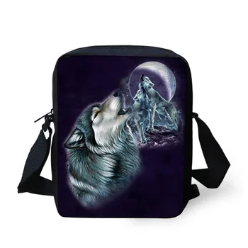 

Thikin Moonlight wolf Shoulder Messenger Bag Cool Summer Crossbody Phone Bag for Boys Phone Bag Shopping Bags Mochila Infantil