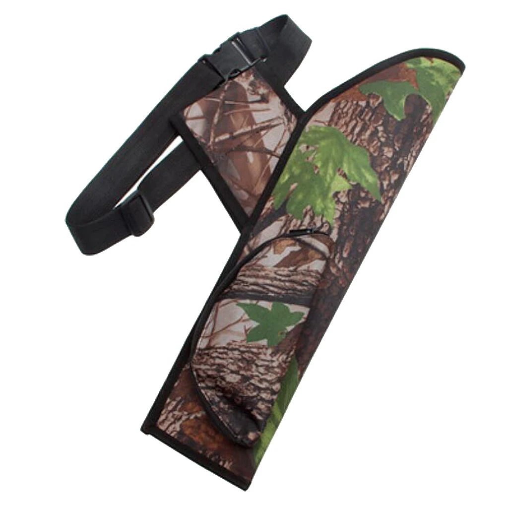 Wear Resistant Canvas Hunting Archery Quiver with Shoulder Strap for Back or Waist Use Adjustable Belt Hunting Accessories