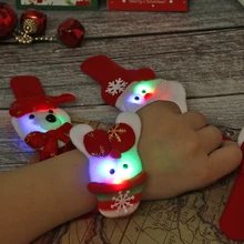 1 шт. светящийся Рождественский браслет Санта-Клаус Снеговик Олень Детские Подарочные игрушки вечерние украшения на запястье браслет случайный стиль