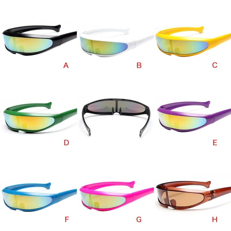 Футуристические узкие солнцезащитные очки-циклопы Косплей цветные очки модные очки вечерние очки