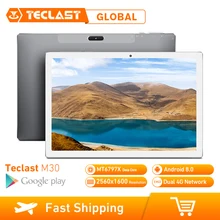 Teclast M30 4 Гб ОЗУ 128 Гб ПЗУ 10,1 дюймов планшетный ПК Android 8,0 2560x1600 MT6797 X27 Deca Core 4G телефон планшетный ПК 7500 мАч gps