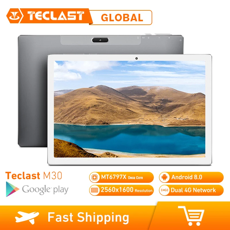  Teclast M30 4GB RAM 128GB ROM 101 Inch Tablet PC Android 8.0 2560x1600 MT6797 X27 Deca Core 4G Tele