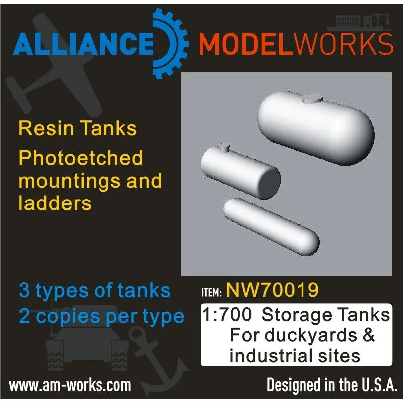 AM-WORKS NW70019 1/700 Storage Tanks For Dockyards &amp Industrial Sites - Upgrade Detail Set | Игрушки и хобби