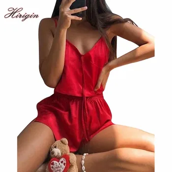 

Summer Womens Strap Pajamas Suit Sexy Sleeveless Sling Bow Tie Top + Elastic Waist Shorts Suitable Sleepwear Sets Casual Wear