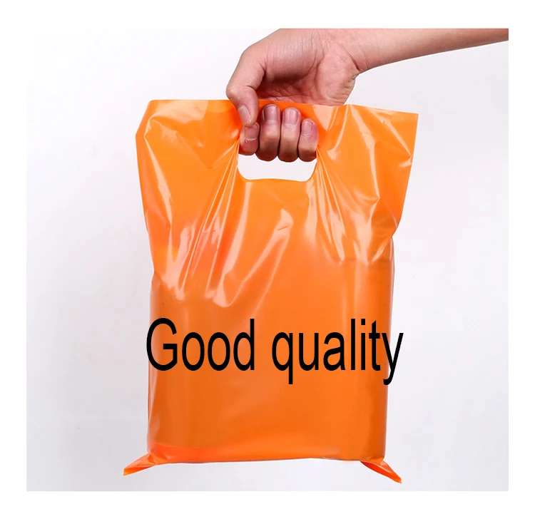 

100 pcs Custom Logo Plastic Shopping Bags with Handle, plastic jewelry pouch Packing Gift Carrier Bags handle cloting bags wit