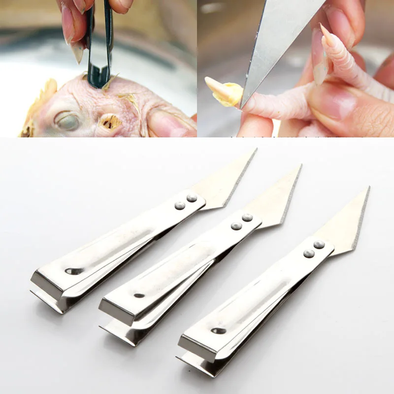 02-13 Kitchen Creative Multi-functional Stainless Steel Tweezers Pig Hair Clamp Chicken Hair Removal Tool Pig Hair Tweezer