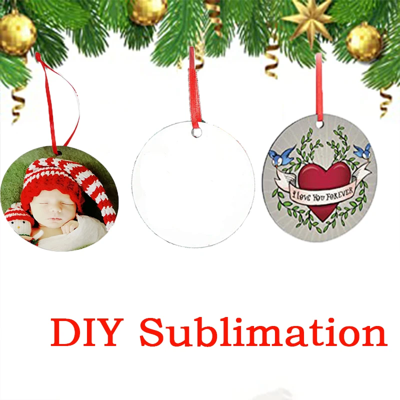 Wholesale Blank Sublimation Mdf Christmas Ornaments Wooden Hardboard Xmas Tree Round Hanging Pendant For Diy Handicrafts Making Pendant Drop Ornaments Aliexpress