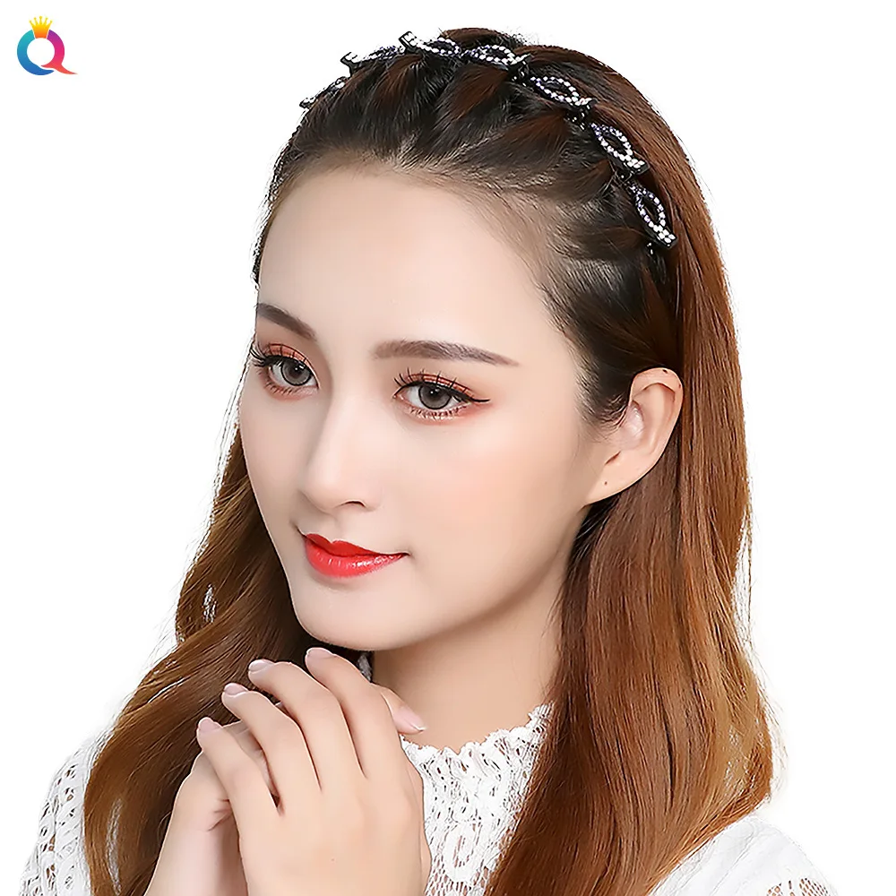 ファッションビッグバン二重層ヘアバンドcyrstalヘアピンヘアスタイル作成ツール黒プラスチック髪フープアクリル石ヘアバンド Women S Hair Accessories Aliexpress