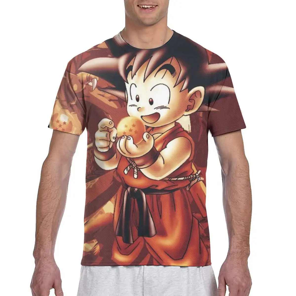 

Dragon Ball New Printing Couple Fashion Round Collar Tees