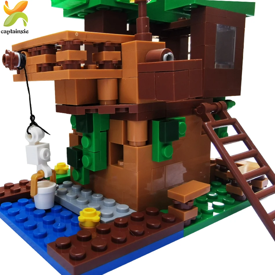 Tree House My World Model Figures Building Blocks MinecraftINGLys Town Guardian Mine World City Educational Bricks Children Toys Tree House My World Model Figures Building Blocks MinecraftINGLys Town Guardian Mine World City Educational Bricks Children Toys