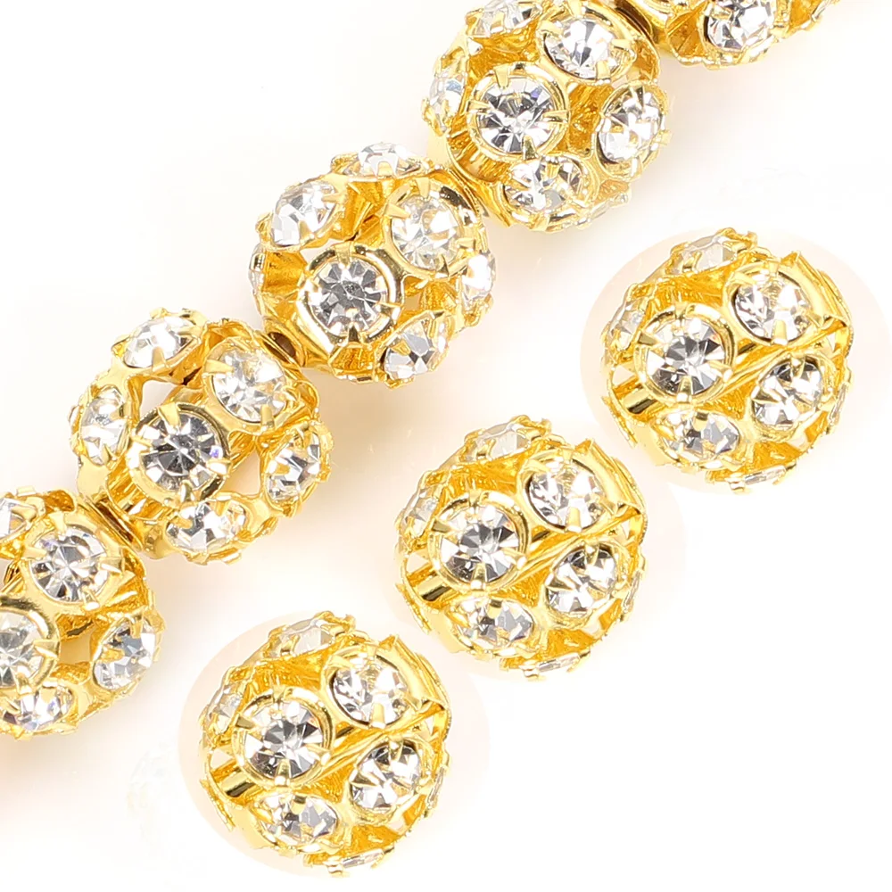 20Pcs Mixed Color Round Rhinestone Rondelles Crystal Balls Beads 6/8mm Spacer Beads For Jewelry Making DIY Bracelets Accessories crystal beads loose stone beads spacer beads ball beads crystal glass beads loose beads stone beads beads for jewelry making