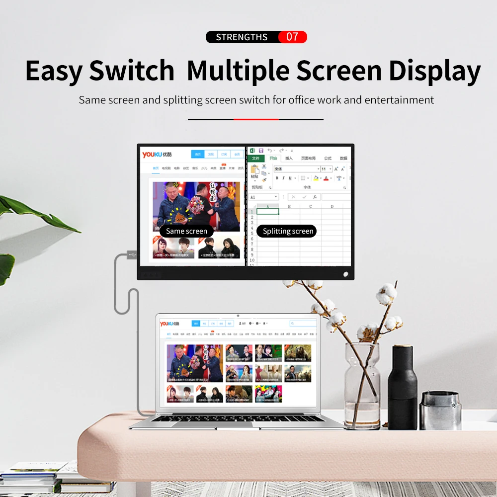 Тонкий портативный hd монитор T bao 15 6 дюйма type c hdmi для ПК ноутбука телефона xbox switch и