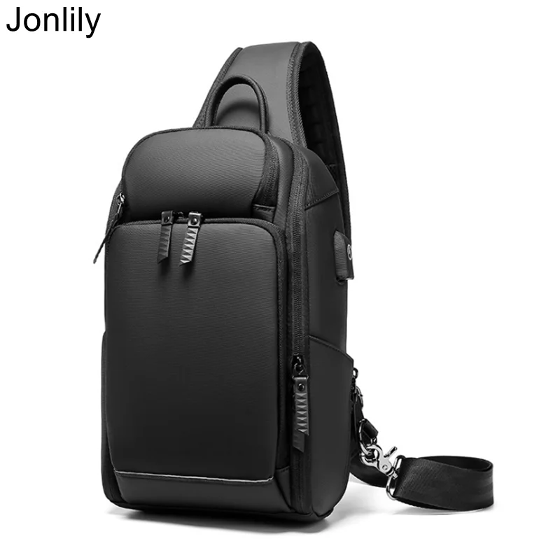 Jonlily, мужская сумка через плечо, мужская сумка через плечо, сумка-слинг, противоугонная нагрудная сумка, кошелек для подростков с usb-зарядным портом, KG370