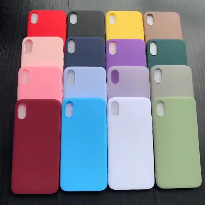Силиконовый чехол для iPhone 11pro Max 6s 6 7 Plus XS XR SE 5s 5 мягкий тонкий матовый ярких цветов