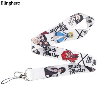 

10pcs/lot Blinghero Anime Black Butler Lanyards Cool Keys ID Badge Phone Holder Keychain USB Neck Strap Hang Rope LanyardsBH0150