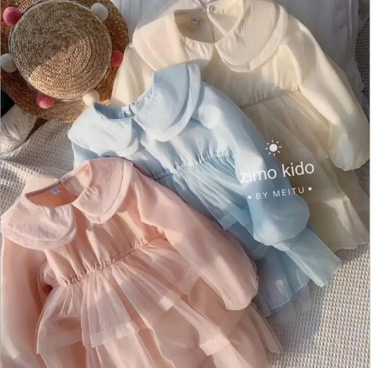 Новое платье принцессы для девочек модные весенние праздничные платья для девочек 3-8 лет C491