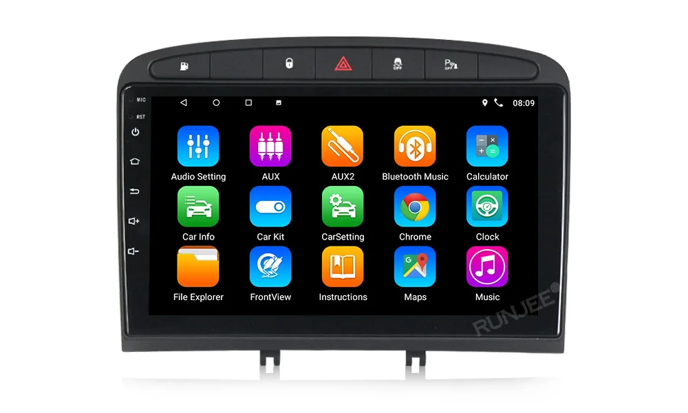 RUNJEE Android 9 автомобильный Радио мультимедийный плеер gps для 2010- для PEUGEOT 308 408 с радио Bluetooth Carplay