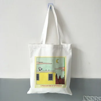 

Tote Bag Shopping Bag Canvas Handbag Text DIY Daily Use illustration Custom Print Logo Eco Reusable Recycle