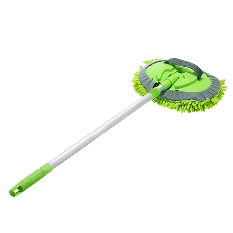 Luva do Esfregão da Lavagem de Carro com Punho Carro de Chenille Ferramenta da Limpeza do Risco 2 em 1 24-46in da Extensão da Escova da Poeira da Lavagem de Carro Longo Polo Chenille Microfiber de