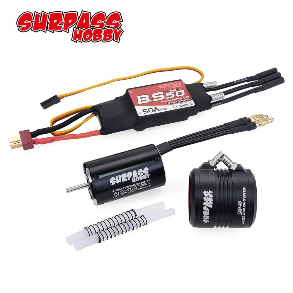 

Waterproof 2948 3000KV 3450KV Motor w/ Water Cooling Jacket & 50A Brushless ESC Programming Card For RC Boat RC Accessories