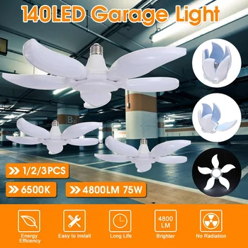 

Super Bright Industrial Lighting 75W E27 Led Fan Garage Light 4800LM 85-265V 220V Led High Bay Industrial Lamp for workshop