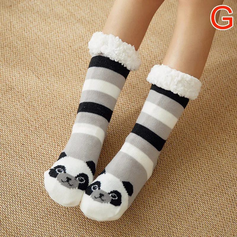 Женские очень теплые флисовые домашние носки; теплые эластичные носки для зимы; домашние рождественские носки; SMN88 - Цвет: g