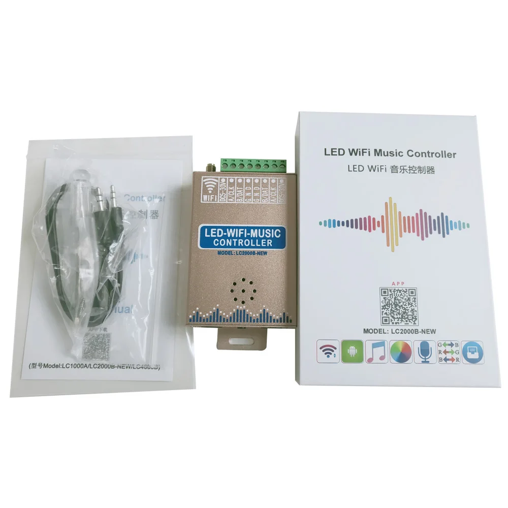 DC5-24V LC2000B умный светодиодный Wifi музыка Управление 8-2048 Пиксели Панель Экран полосы